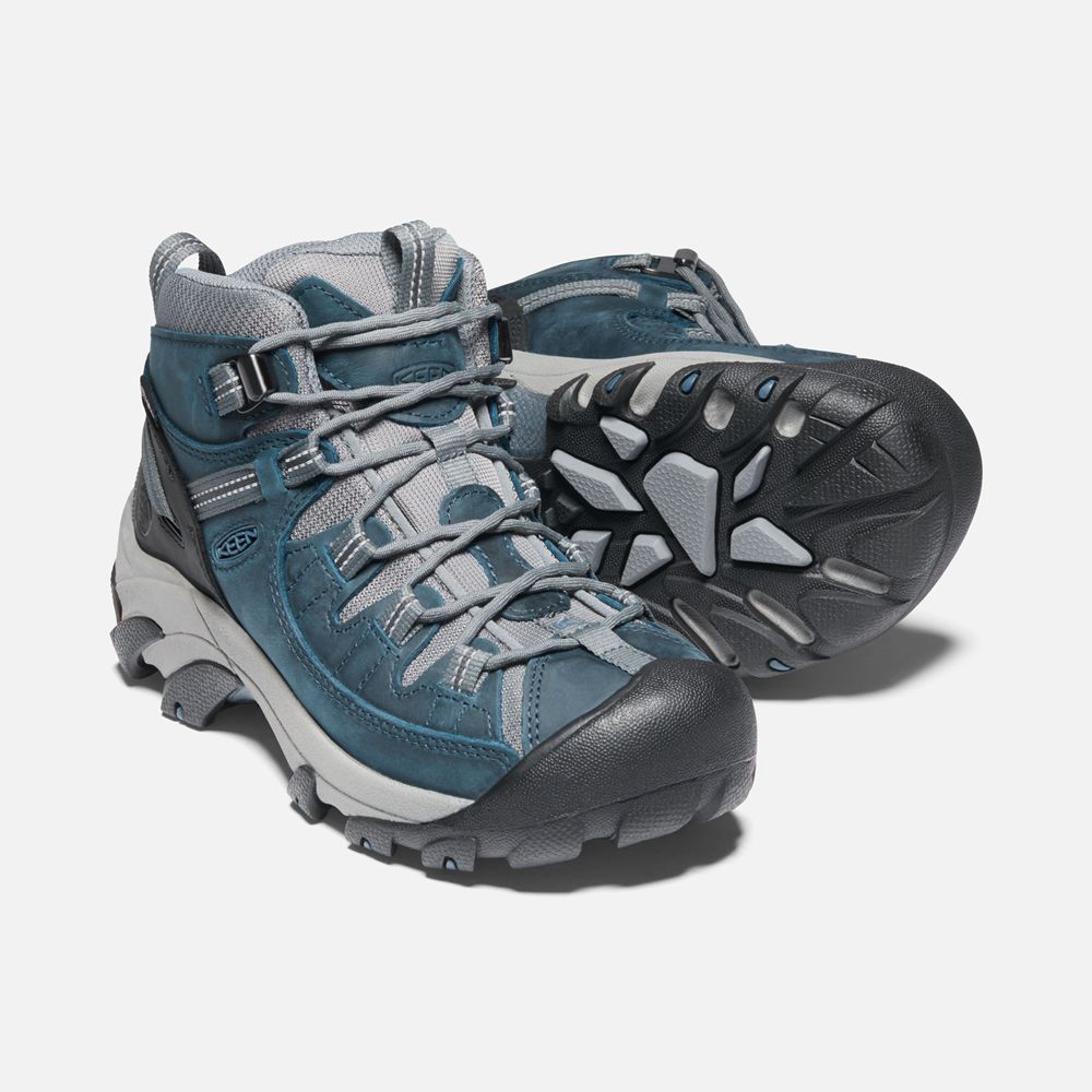 Keen Outdoor Bot Kadın Mavi/Gri - Targhee Ii Waterproof Mid - Türkiye FINL89631